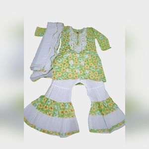 Asta Selections - Hand Embroidered Cotton Salwar & Kurta set with Dupatta